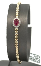 14k Yellow Gold 1.00 CT Diamond & Ruby Bangle Bracelet, 6.0gm, S16613