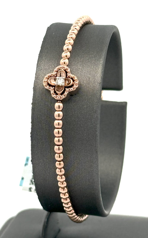 14k Rose Gold 0.45 CT Diamond Ladies Bangle Bracelet, 6.5gm, S16618