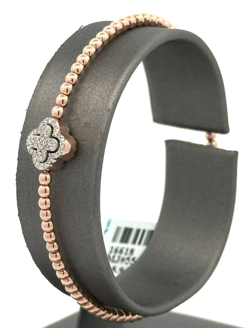 14k Rose Gold 0.45 CT Diamond Ladies Bangle Bracelet, 6.5gm, S16618