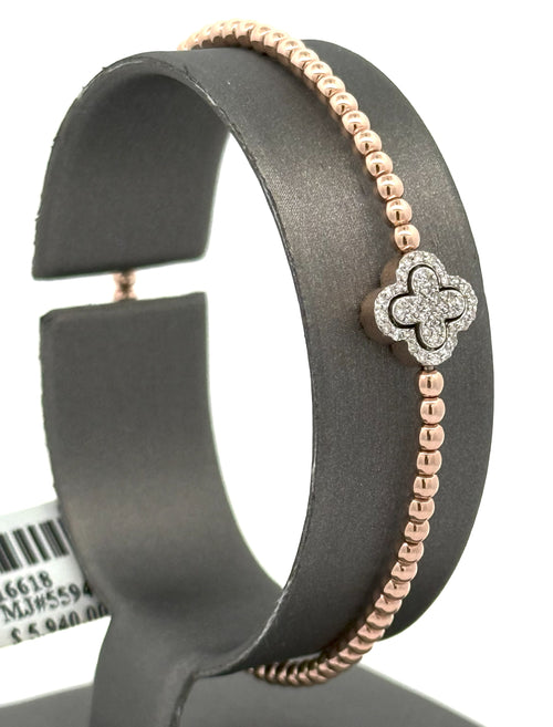 14k Rose Gold 0.45 CT Diamond Ladies Bangle Bracelet, 6.5gm, S16618