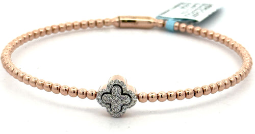 14k Rose Gold 0.45 CT Diamond Ladies Bangle Bracelet, 6.5gm, S16618