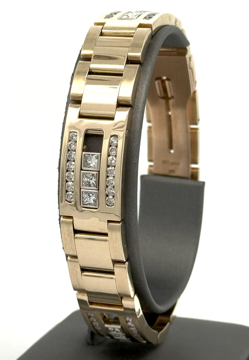 14K Yellow Gold Men's Floating Diamond Bracelet 79.2g S108491