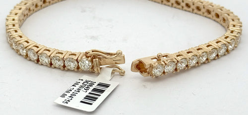 14k Yellow Gold 14.00CT Diamond Tennis Bracelet, 8", 33.6g, S108497