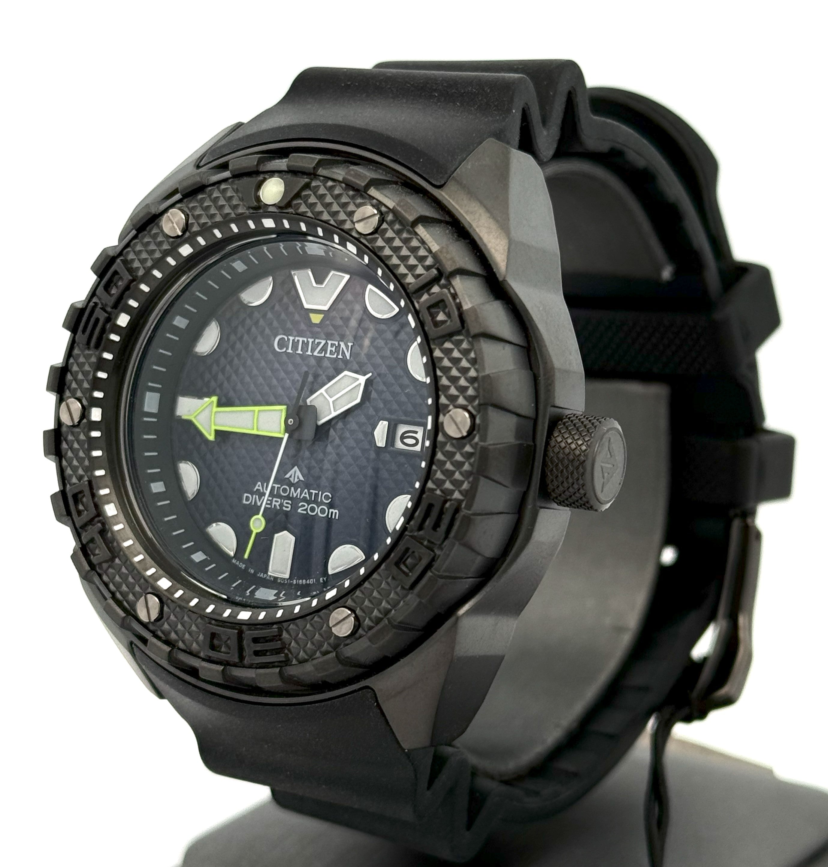 Citizen PROMASTER NB6005-05L メンズ ブラック Promaster Dive Automatic Blue Dial Polyurethane Strap NB6005