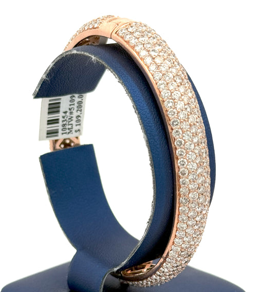 14k Rose Gold 17.75CT Diamond Bangle Bracelet, 31.8g, 8" wrist, S108354