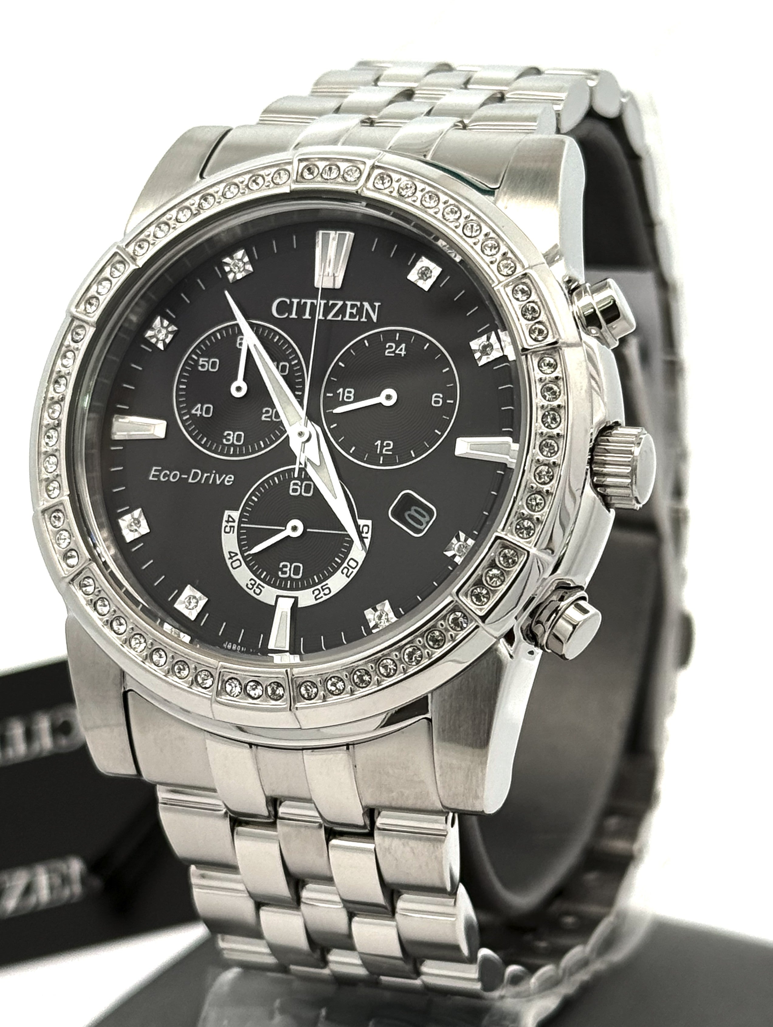 Citizen Ladies Watch Crystals Black Dial Stainless Bracelet and Case Citizen Women main image 4