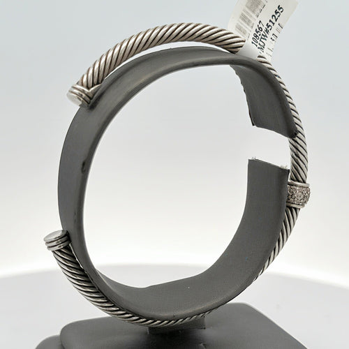 David Yurman Silver Classic Cable Diamond Bracelet, S108567