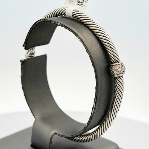 David Yurman Silver Classic Cable Diamond Bracelet, S108567