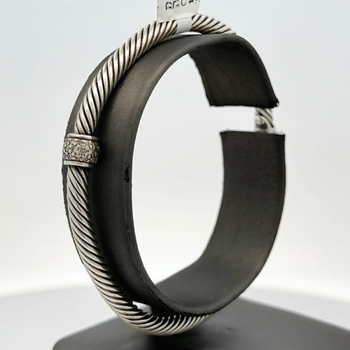 David Yurman Silver Classic Cable Diamond Bracelet, S108567