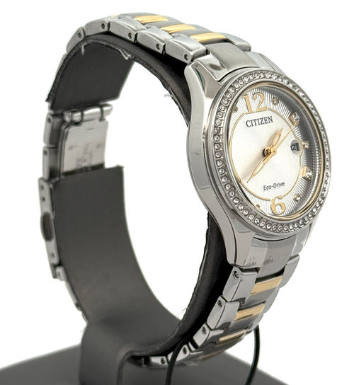 Citizen Crystal Eco Drive silver tone 30MM Ladies Watch, FE1146-71A