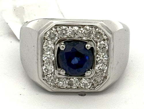 14k White Gold 1.75 CT Diamond Men's Ring, S108586