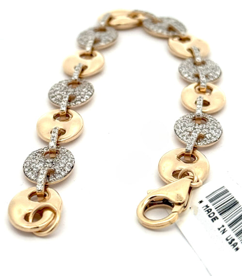 14k Yellow Gold 3.65CT Men's Diamond Tennis Bracelet, 8.5", 30.9G S108587