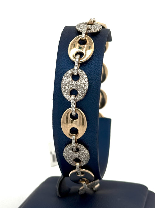 14k Yellow Gold 3.65CT Men's Diamond Tennis Bracelet, 8.5", 30.9G S108587