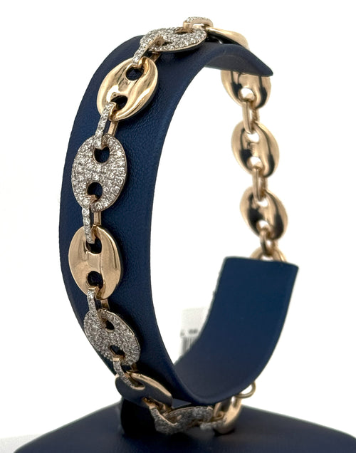 14k Yellow Gold 3.65CT Men's Diamond Tennis Bracelet, 8.5", 30.9G S108587