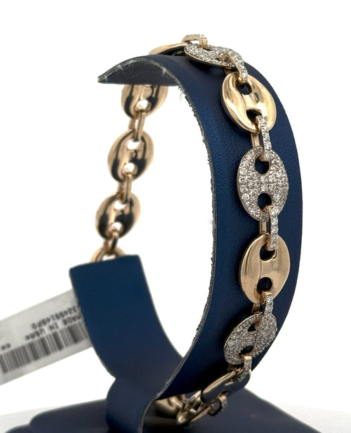 14k Yellow Gold 3.65CT Men's Diamond Tennis Bracelet, 8.5", 30.9G S108587