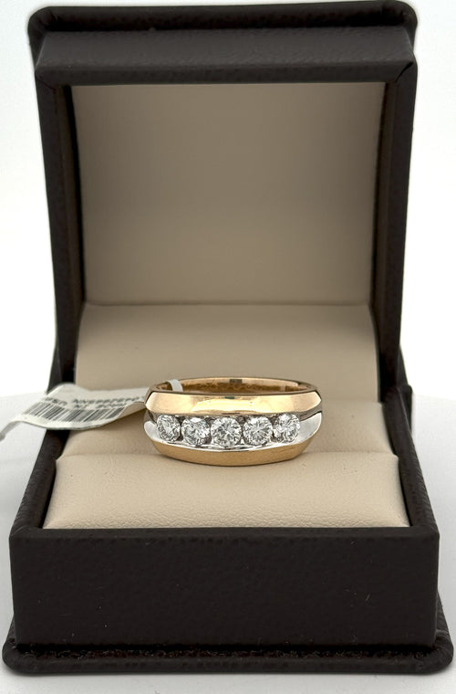 14k Yellow Gold 1.25 CT Diamond Band  Men's Ring, S108591