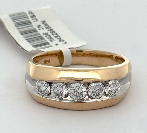 14k Yellow Gold 1.25 CT Diamond Band  Men's Ring, S108591