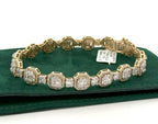 14k Yellow Gold 7.00CT Baguette Diamond Tennis Men's Bracelet, 9", S106104
