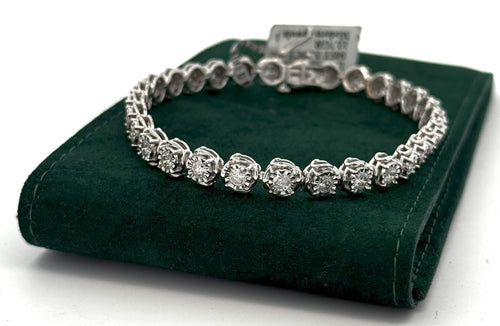 14k White Gold 3.25 CT Diamond Tennis Bracelet, S15470