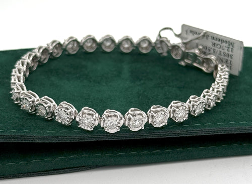 14k White Gold 3.25 CT Diamond Tennis Bracelet, S15470