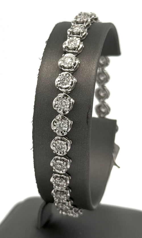 14k White Gold 3.25 CT Diamond Tennis Bracelet, S15470