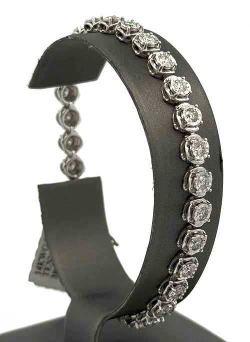 14k White Gold 3.25 CT Diamond Tennis Bracelet, S15470