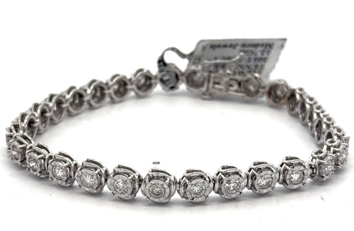 14k White Gold 3.25 CT Diamond Tennis Bracelet, S15470
