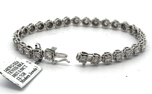 14k White Gold 3.25 CT Diamond Tennis Bracelet, S15470