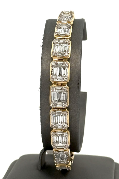 14k Yellow Gold 10.50 CT Baguette Diamond Bracelet, S106947