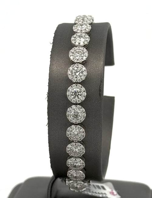 14k White Gold 9.53CT Diamond Tennis Ladies Bracelet, 14.2g, 7", S15788