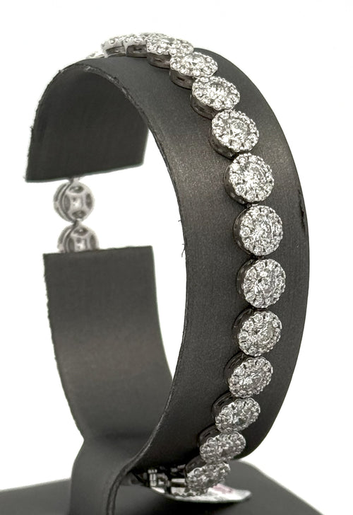 14k White Gold 9.53CT Diamond Tennis Ladies Bracelet, 14.2g, 7", S15788