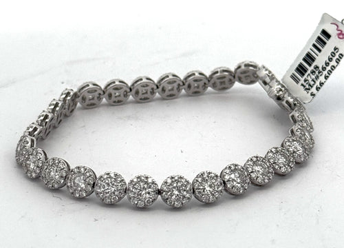 14k White Gold 9.53CT Diamond Tennis Ladies Bracelet, 14.2g, 7", S15788