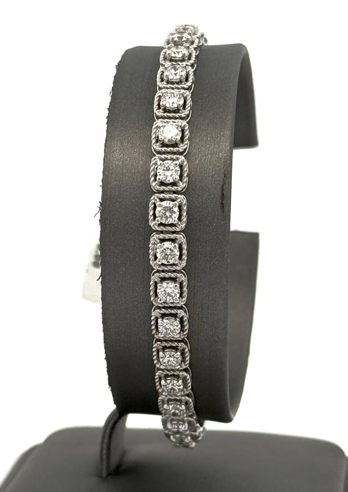 14k White Gold 4.42 CT Diamond Tennis Bracelet, 7", 12.4gm, S104649