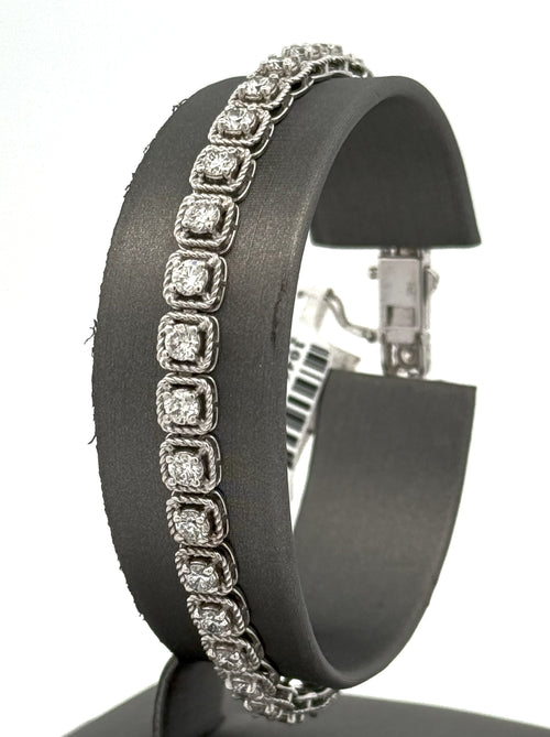 14k White Gold 4.42 CT Diamond Tennis Bracelet, 7", 12.4gm, S104649