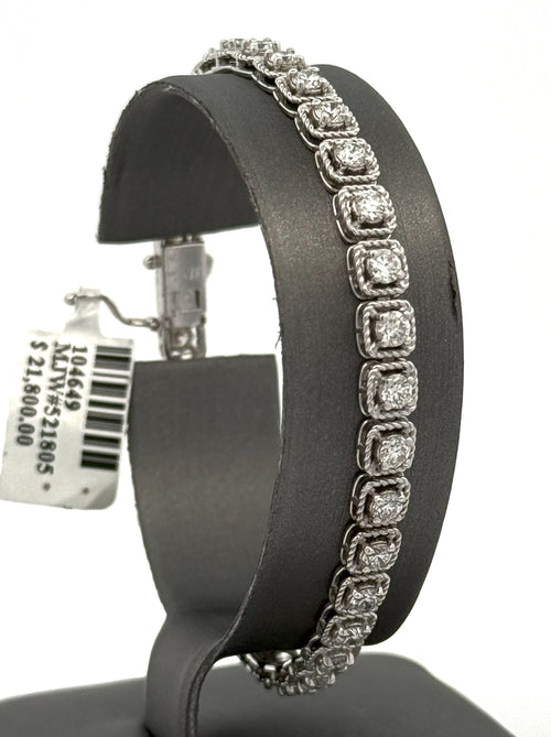 14k White Gold 4.42 CT Diamond Tennis Bracelet, 7", 12.4gm, S104649