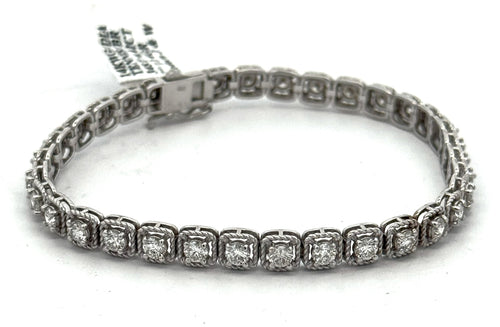 14k White Gold 4.42 CT Diamond Tennis Bracelet, 7", 12.4gm, S104649