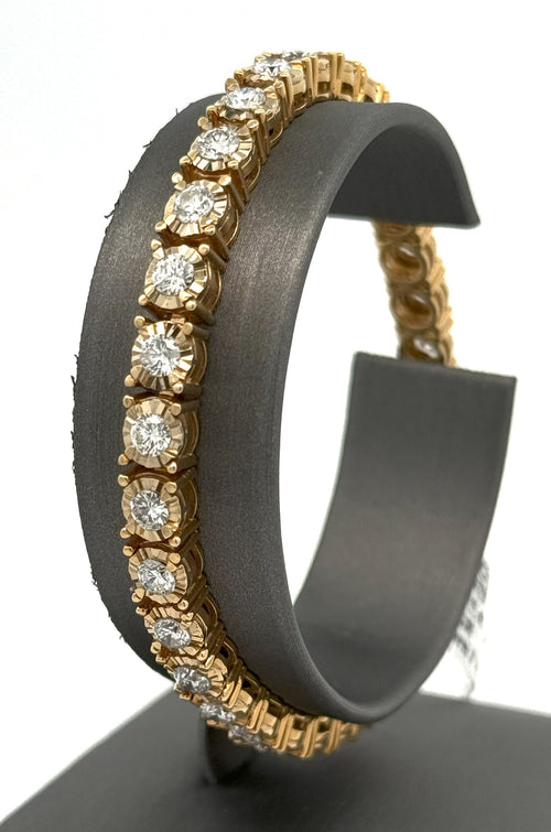 14k Yellow Gold 5.25 CT Diamond Tennis Ladies Bracelet, 20.9g, S107824