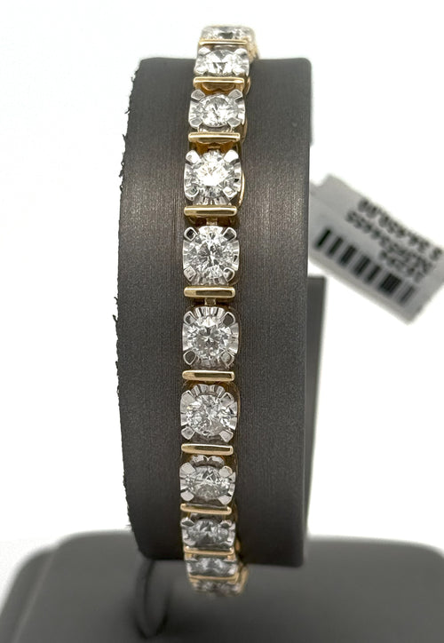 10k Yellow Gold 8.75 CT Diamond Tennis Bracelet, 16.2gm, 7.5", S16294