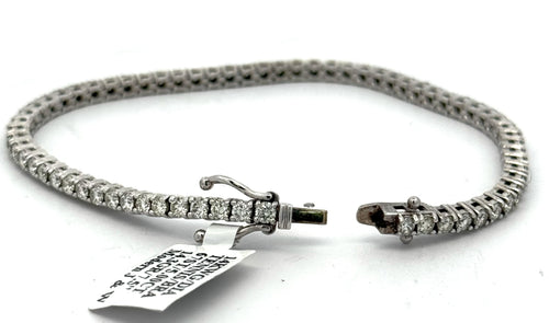 14k White Gold 4.75 CT Diamond Tennis Bracelet, 7.5", 14.3g, S106265
