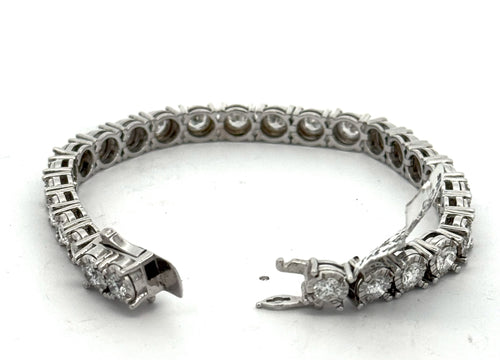 14k White Gold 8.00 CT Diamond Miracle Tennis Bracelet, 27.6g, 7", S14872