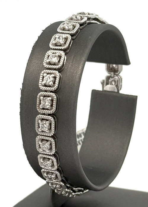 14k White Gold 3.50 Ct Diamond Tennis Bracelet, 20g, 7", S105331