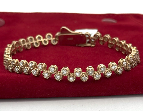 14k Yellow GOld 3.50 CT Diamond Bracelet, 14gm, S105286