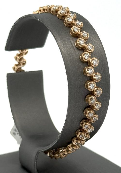 14k Yellow GOld 3.50 CT Diamond Bracelet, 14gm, S105286