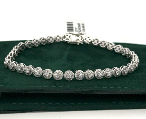 14k White Gold 2.75 CT Diamond Tennis Ladies Bracelet, 11.3g, 7.25"