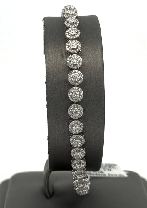 14k White Gold 2.75 CT Diamond Tennis Ladies Bracelet, 11.3g, 7.25"
