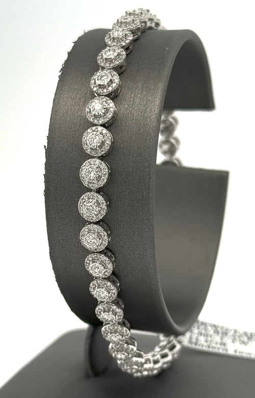 14k White Gold 2.75 CT Diamond Tennis Ladies Bracelet, 11.3g, 7.25"