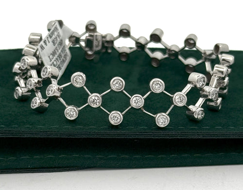 14k White Gold 2.75CT Bezel Diamond Bracelet, 19.4g, S108086