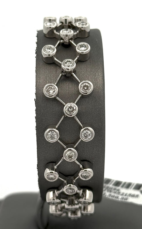 14k White Gold 2.75CT Bezel Diamond Bracelet, 19.4g, S108086