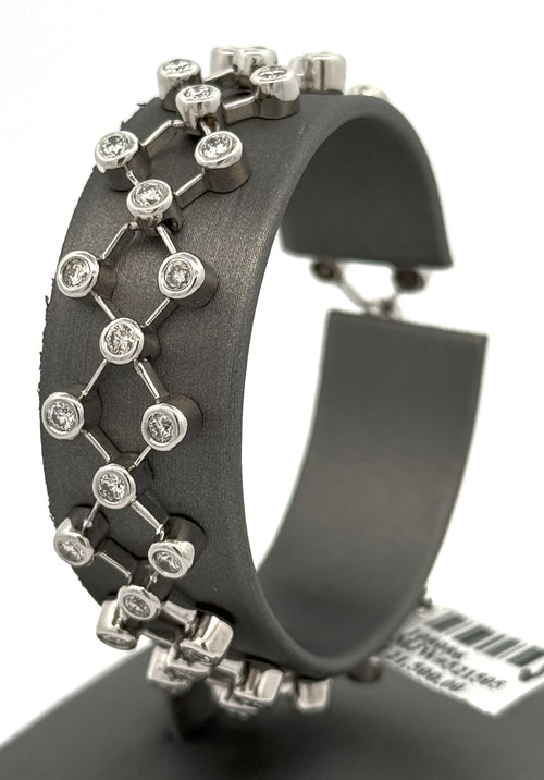 14k White Gold 2.75CT Bezel Diamond Bracelet, 19.4g, S108086