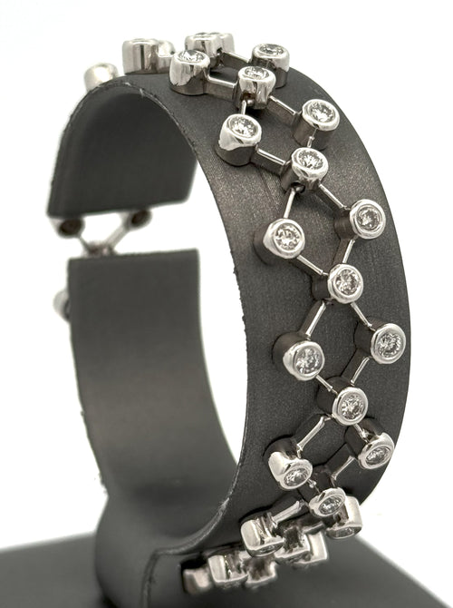 14k White Gold 2.75CT Bezel Diamond Bracelet, 19.4g, S108086